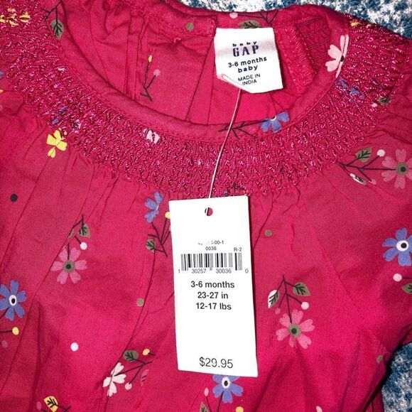 Baby Gap, Tunic Dress with Bloomers Set, Magenta Floral Print, Ruffled Sleeves - Picture 5 of 8